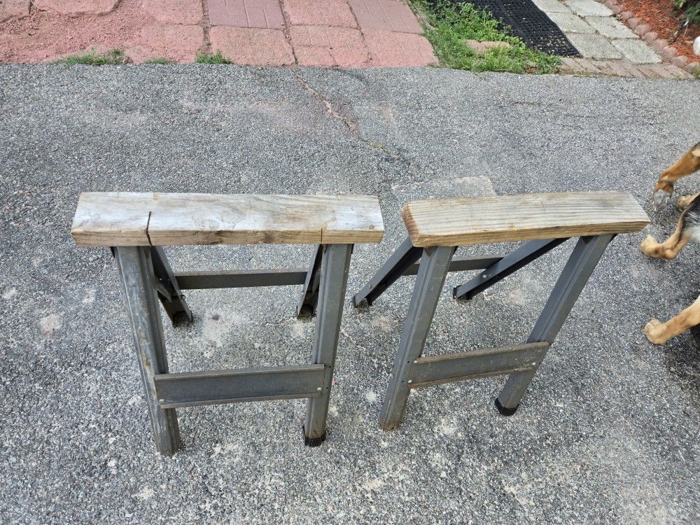 2 (SET) Of Metal Work Saw Horses