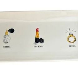 Brand New Rae Dunn Ceramic Ring Tray- CHARM/GLAMOUR/ SHINE Tray