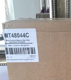 Feminine Pads  Maxi Caja De 12 Paquetes (cada Paquete con 24 Piezas) La Caja contiene 288 piezas.  $30.00 dlls por Caja. 