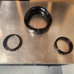 Harley Davidson Black Headlight Trim Rings
