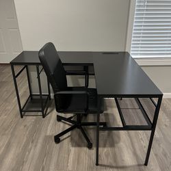 L Shape Computer Desk & Chair 