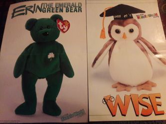"ERIN" AND "WISE" BEANIE BABY POSTERS