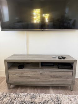 Gray Wood TV Console / Media Stand