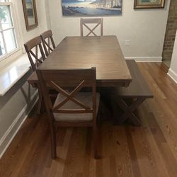 Wooden Farmhouse Table Set