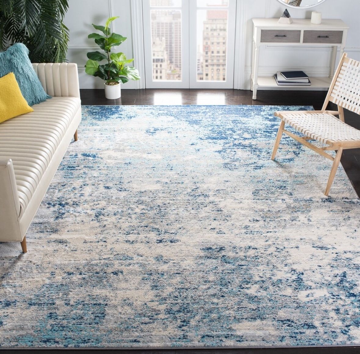 SAFAVIEH Brentwood Vintage Abstract Light Grey/ Blue Rug 10ft By 13ft