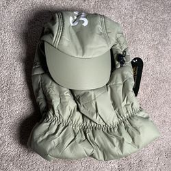 NWT Supreme NY Cordura Olive Puffer Big Logo Balaclava Hat Men's FW22