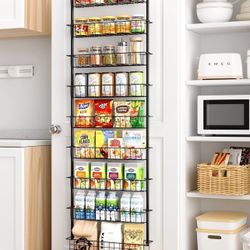 New-Over The Door Pantry Organizer Spice Rack: 9-Tier Metal Pantry Door Organizer - Pantry Organizers and Storage - over the Door Organizer Back of Do