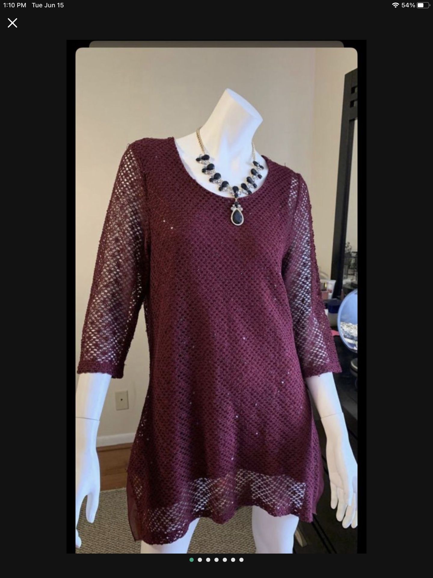 Sequined Dress / Tunic/ Top Size L