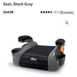 NEW— Chicco GoFit Backless Booster Car Seat, Shark Gray