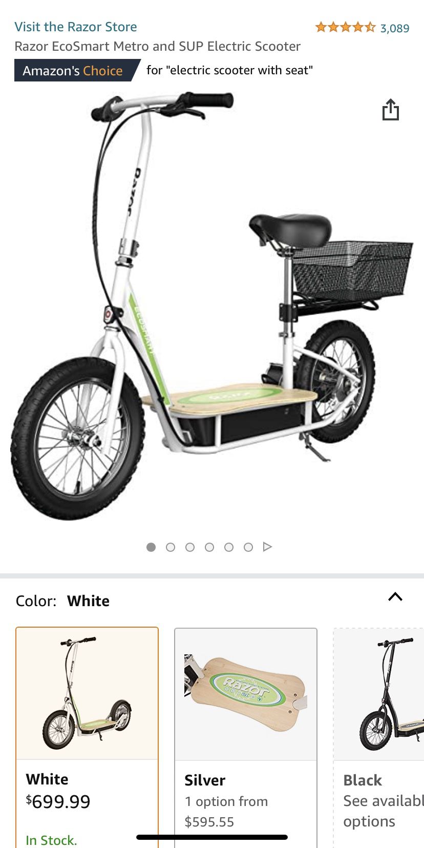 Razor EcoSmart Metro Sit Or Stand Scooter (see all pics)