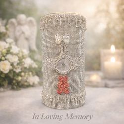 In Loving Memory Crystal Memorial Vase | Bling Angel Baby Remembrance Keepsake