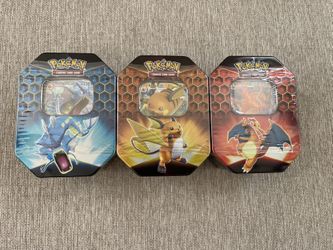 Sealed Pokemon Hidden Fates Tins Set Of 3 