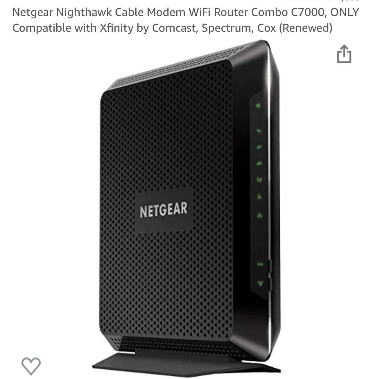 Net Gear Nighthawk Cable Modem WiFi Router Combo C7000