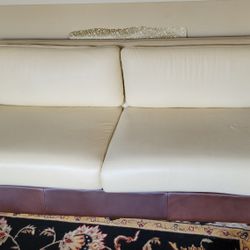 Nice Cream Color 7pcs Leather Sofa Set