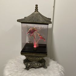 Vintage pagoda lamp fiber optic rotating flowers