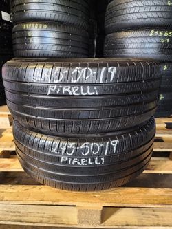 245 50R 19 PIRELLI CINTURATO P7 RUN FLAT TIRES 2455019 USED TIRES (PAIR) MOUNT BALANCE INCLUDED