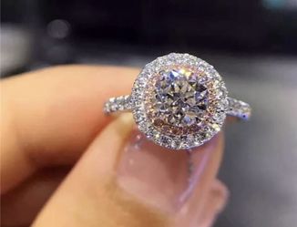 Princess 18K / 925 Sterling silver Ring  Wedding Band Si