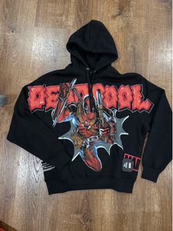 Civil regime Deadpool hoodie in black and red size medium