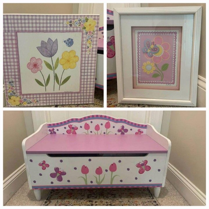 Kids Storage / Toy Chest with Coordinating Prints
