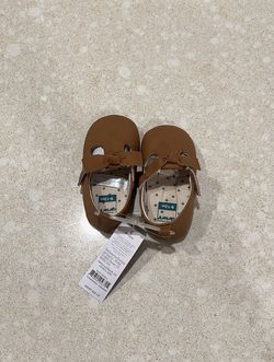 NEW Baby Girl Shoes Brown With Now