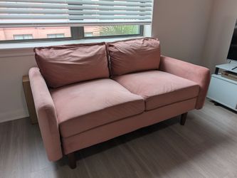 Moving Sale – Stylish Rosy Pink Velvet Loveseat - $90