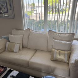 Five Piece Ivory Living Room Set