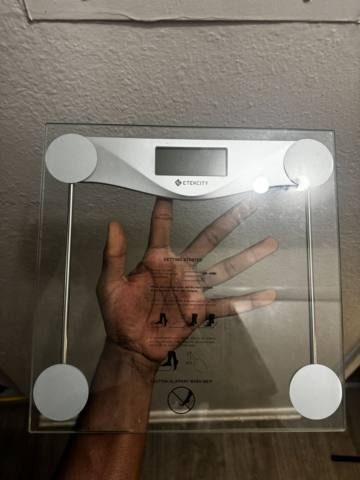 Clear, Glass Weight Scale