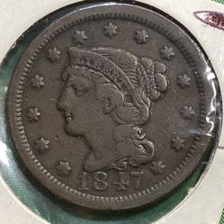 1847 & 1848  Braided Hair Liberty Head Large Cents 