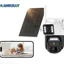 Hawkray 2K Solar Dual-Lens Camera Wireless Outdoor 360 PTZ