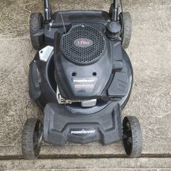 POWERSMART 6.5 H.P. REAR WHEEL DRIVE MULCHING GAS MOWER LIGHTWEIGHT EASY TO USE DECK CLEANED, BLADES SHARPENED, EASY TO USE 