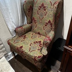 vintage upholstered wingback accent chairs with arms