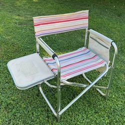 Picnic Time Folding Sport Chair With Side Table And Pockets Camping Beach Fishing Garden