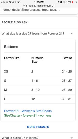 Forever 21 Dress Size Chart