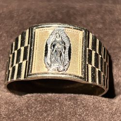 14K Solid Gold Virgen de Guadalupe Ring – Size 10 