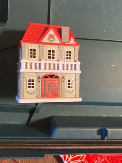 Vintage Miniature Christmas Village House and Accessories Set