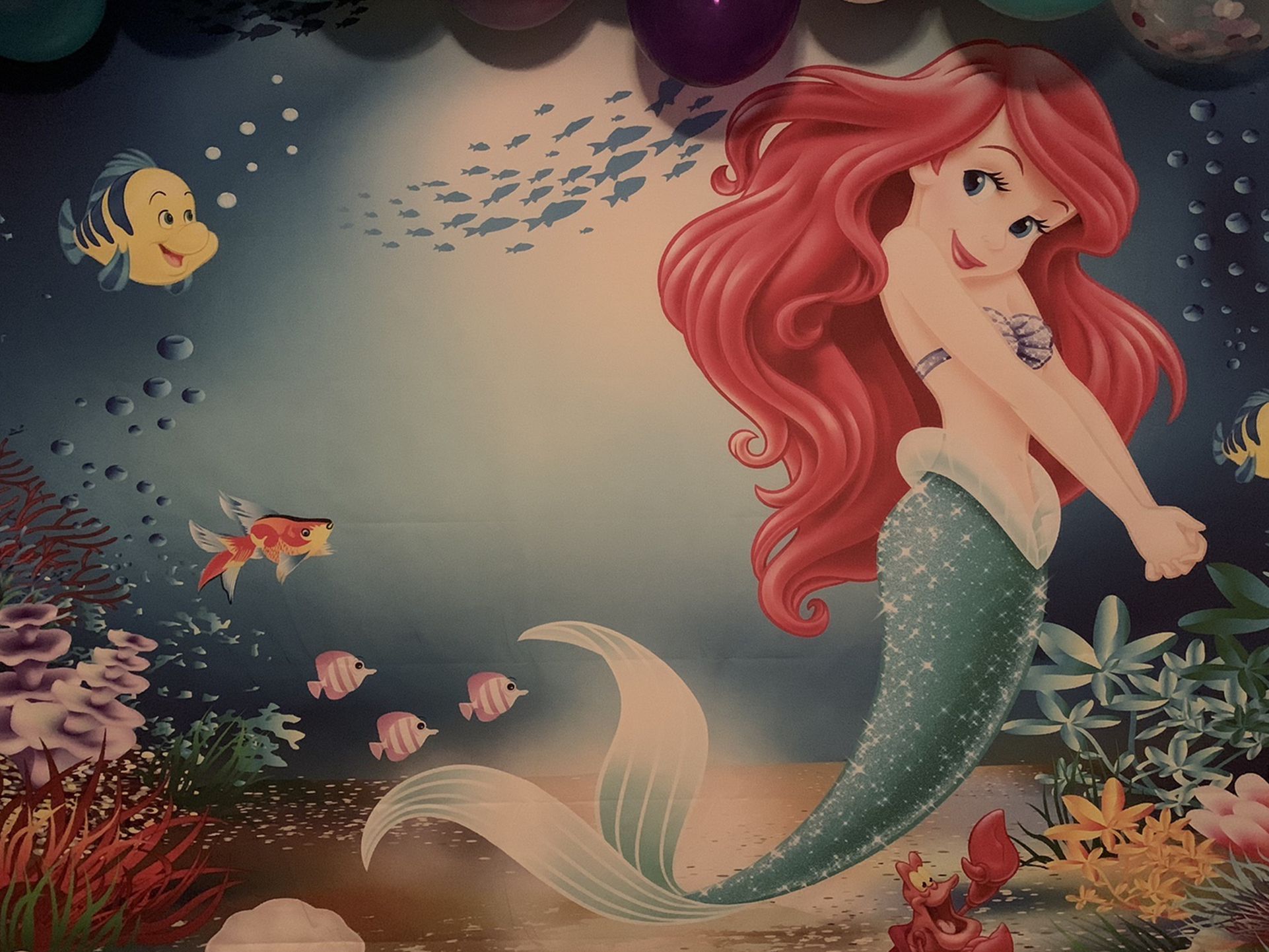 CapiSco 9X6FT Mermaid Backdrop Under The Sea Little Mermaid Fairy Tale Backdrops for Baby Child Girls Adult Birthday Party Banner Mermaid Party Backdr
