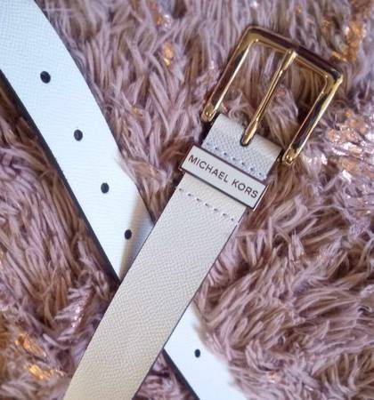 Brand New Women's White Leather Michael Kors Belt