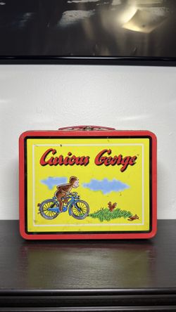 Vintage 1997 Curious George Metal Lunch Box Collectible Tin Storage Box