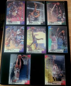 1999 Finest Basketball 9 card lot w/Protective Coating HOF