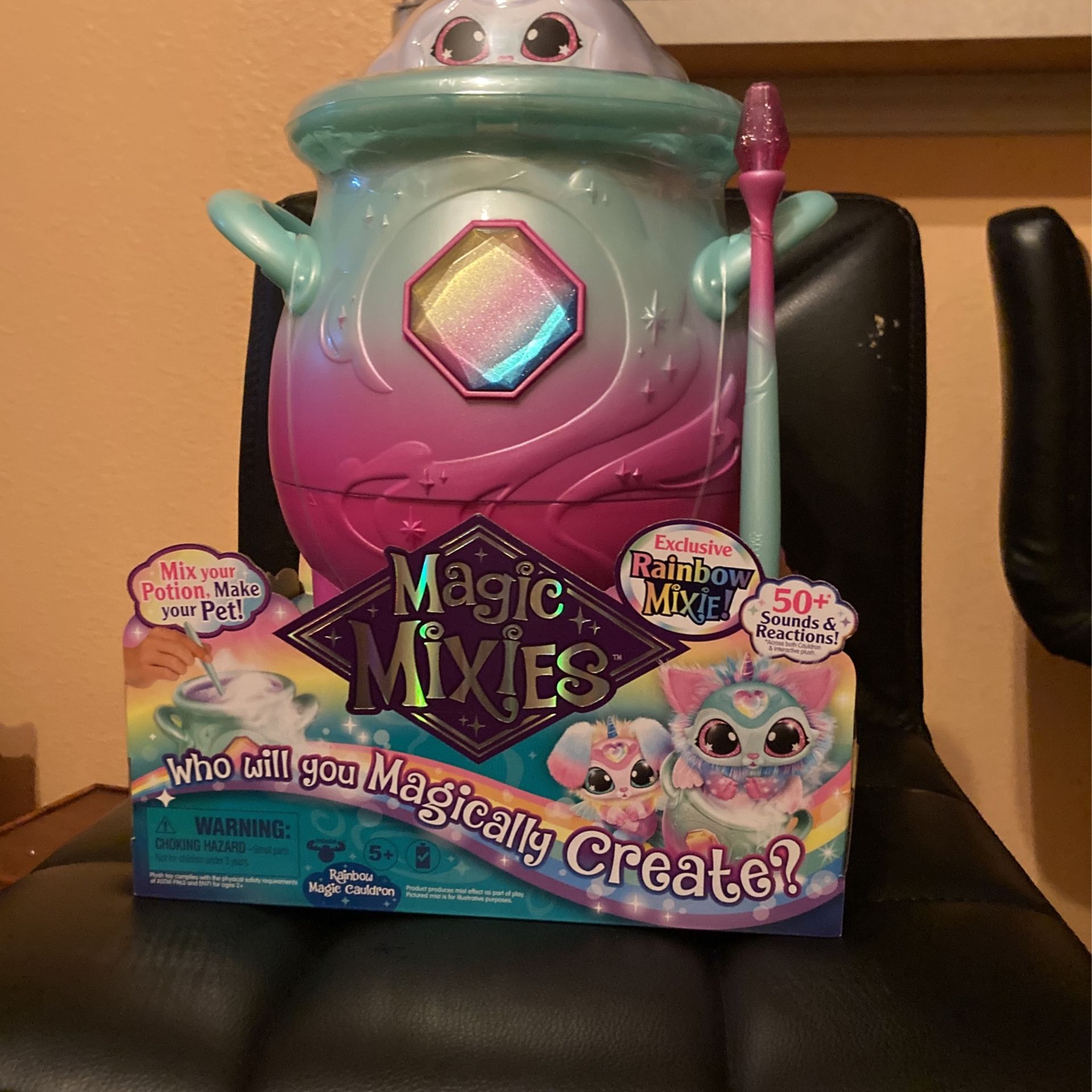 Magic Mixies Magical Misting Crystal Ball with Interactive 8 inch Blue  Plush Toy and 80+ Sounds and Reactions, Small Breeds