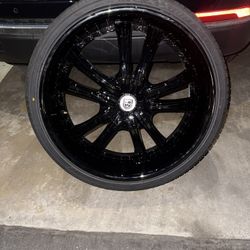 24” Black Lexani Rims & Tires