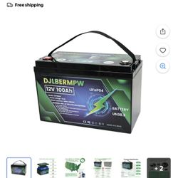 100% Brandnew 12V 100Ah LiFePO4 Lithium DJLBERMPW 12.8V DeepCycle Battery 100A Smart BMS RV 23lbs