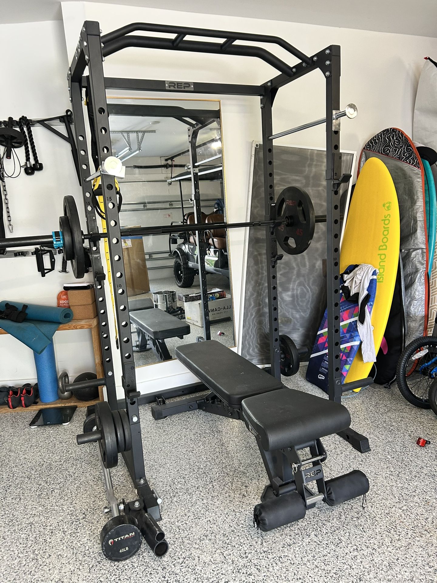 REP Power rack With Bench And Weights