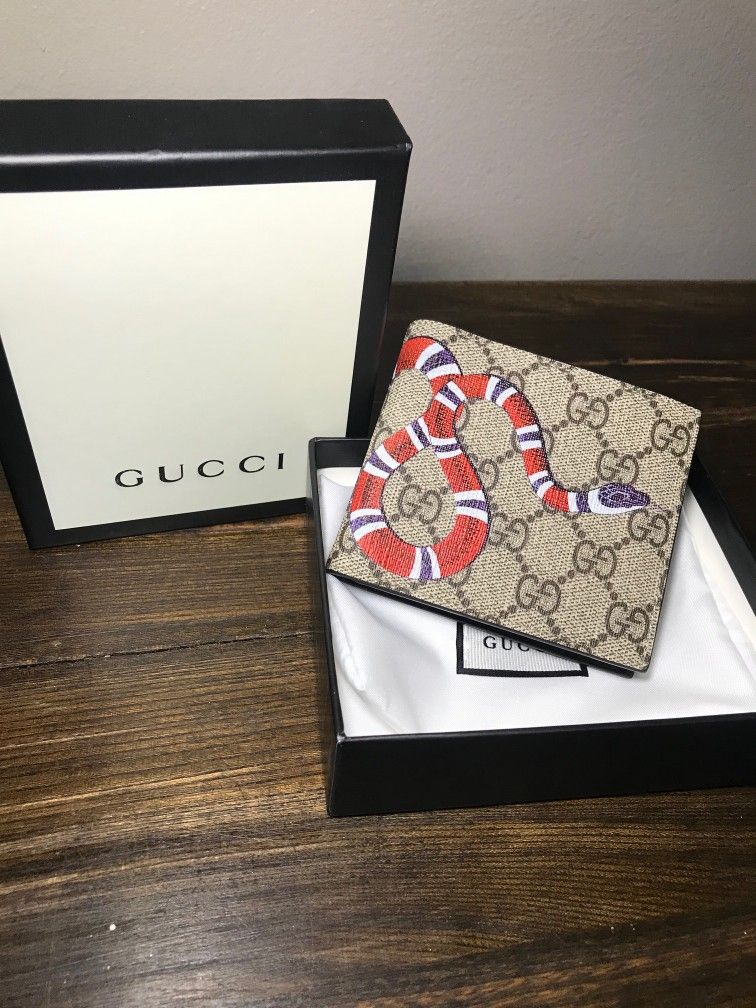 Gucci Brown GG Supreme King Snake Wallet