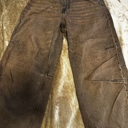 H&M Baggy Fit Brown Denim Jeans – Streetwear Style