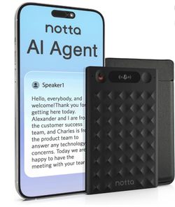 AI Voice Recorder, Notta Memo Digital Voice Recorder w/Case, AI Transcription &