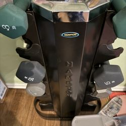 Hampton 2 sided 6 row dumbbell rack tower 
