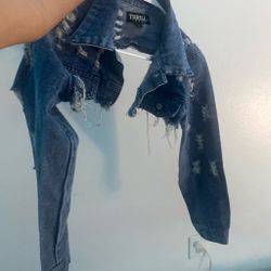 Ripped jean jacket