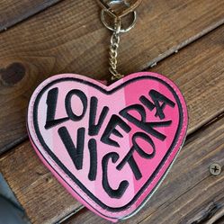 Victoria Secret HEART Shaped Mini Change Purse/Keychain