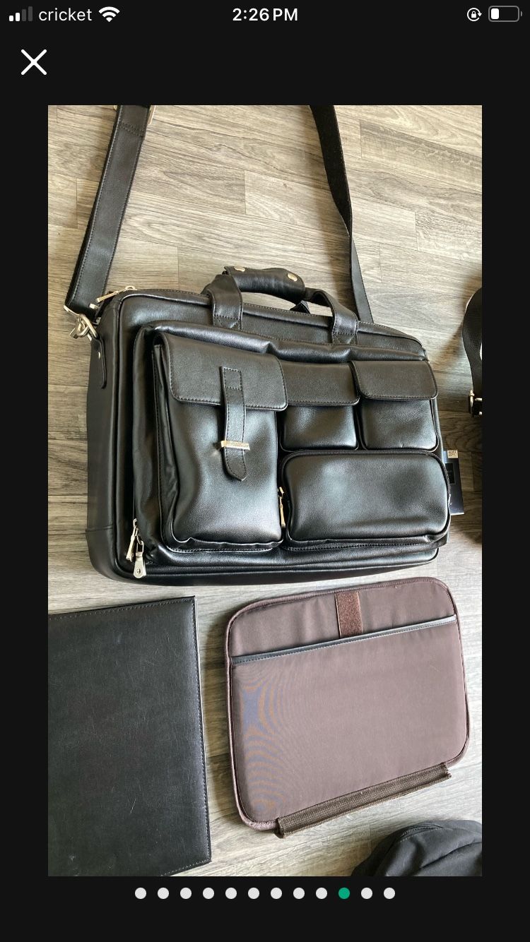 Mens Full Grain Leather Breifcase, New Dior Homme Cologne, Real Black Leather Calvin Klein Overnight Duffle Bag, Northface Bag, GoPro Ek 4k, Weights, 